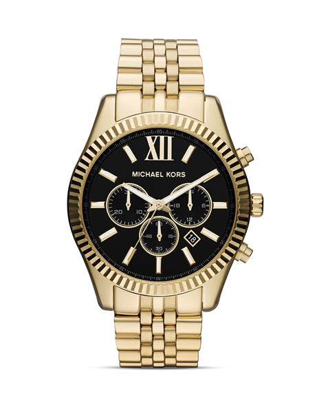 michael kors men's gold tone lexington watch